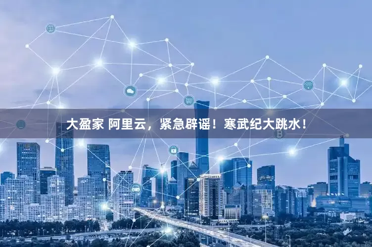 大盈家 阿里云，紧急辟谣！寒武纪大跳水！